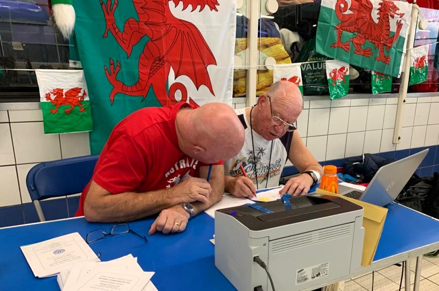 John working out the results